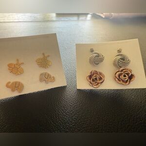 Five pair misc post earrings